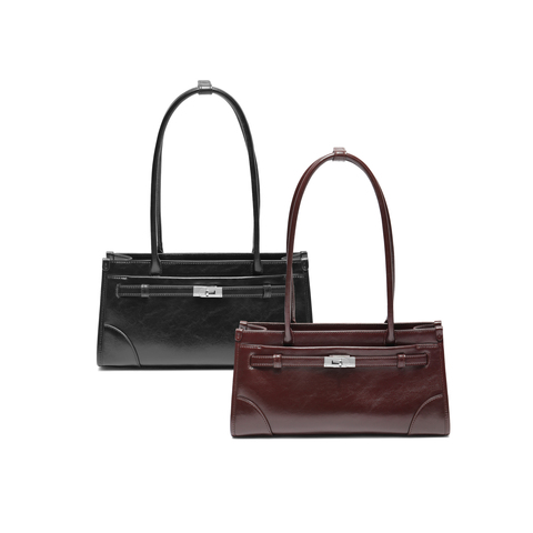 百丽包女25秋新商场同款高级质感单肩托特包法棍腋下包JY129CX5