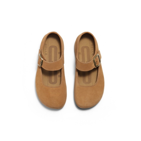 百丽复古勃肯鞋女2025秋新商场同款质感绒面玛丽珍鞋E1K1DCQ5