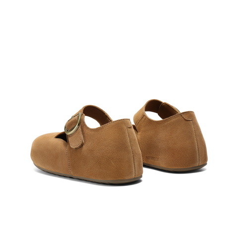 百丽复古勃肯鞋女2025秋新商场同款质感绒面玛丽珍鞋E1K1DCQ5