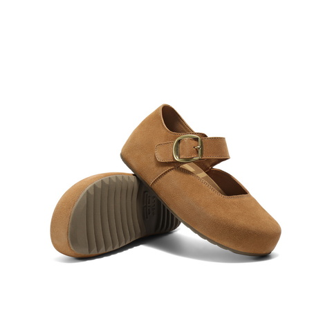 百丽复古勃肯鞋女2025秋新商场同款质感绒面玛丽珍鞋E1K1DCQ5