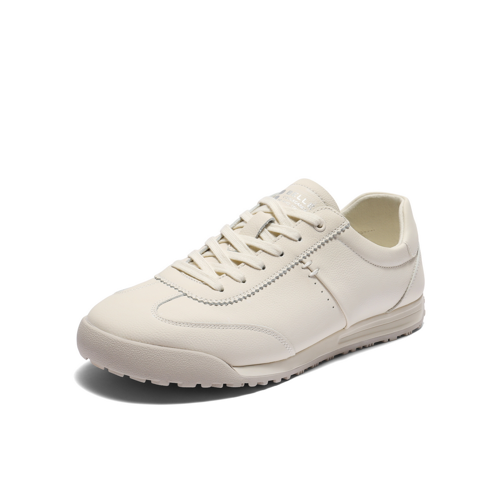 百丽百搭休闲小白鞋男2025新款秋款牛皮革商场同款德训鞋8UF01CM5