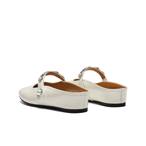 百丽慵懒气质穆勒鞋女2025秋新商场同款真皮外穿包头拖鞋E3G1DCH5