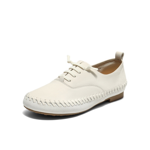 百丽小众时尚牛津鞋女2025秋新商场同款真皮薄底单鞋E2A1DCM5