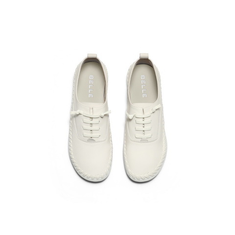 百丽小众时尚牛津鞋女2025秋新商场同款真皮薄底单鞋E2A1DCM5