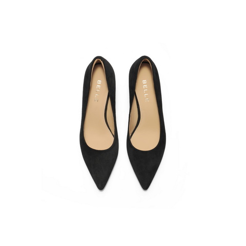 百丽优雅高跟单鞋女2025秋新商场同款真皮绒面通勤单鞋3O412CQ5