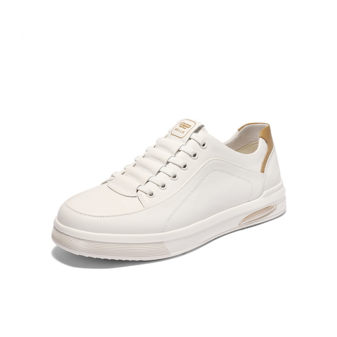 百丽时尚百搭小白鞋男2025新款秋商场同款牛皮革休闲板鞋D2M10CM5