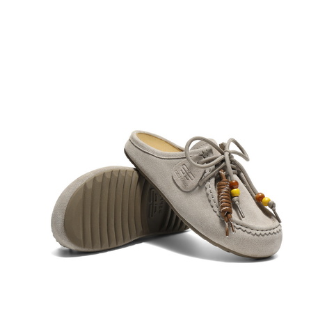 百丽复古绒面勃肯鞋女2025秋新可爱串珠袋鼠鞋半拖E1L1DCH5