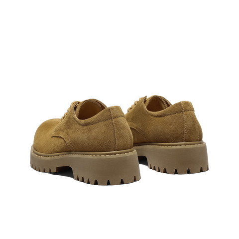 百丽厚底增高休闲鞋男鞋2025新款秋季复古英伦工装大头鞋A2040CM5