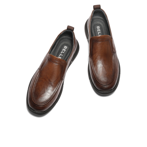 百丽一脚蹬商务鞋男2025秋季新款牛皮革舒适上班休闲皮鞋A2099CM5