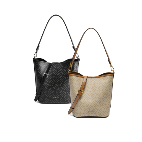 百丽包包女2025秋新商场同款复古通勤单肩斜挎水桶包X7377CX5