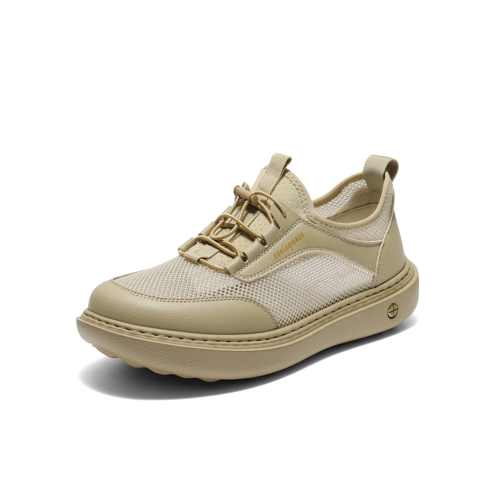 百丽网面透气休闲鞋男鞋2025新款秋季轻盈厚底运动板鞋A2107CM5