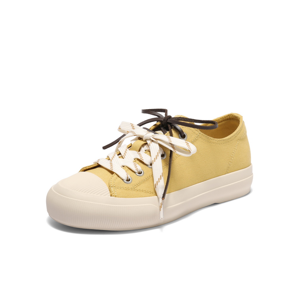 百丽时尚双鞋带帆布鞋女2025秋新商场同款百搭休闲鞋E2B1DCM5