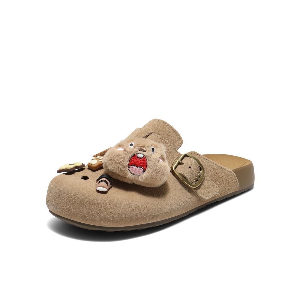 百丽卡通可爱勃肯鞋女2025夏新商场同款可拆卸饰扣包头拖E3J1DBH5