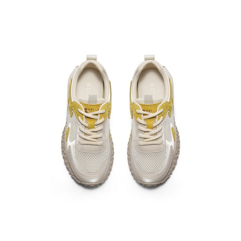 百丽靓丽撞色阿甘鞋女2025秋新商场同款舒适透气休闲鞋E3B1DCM5