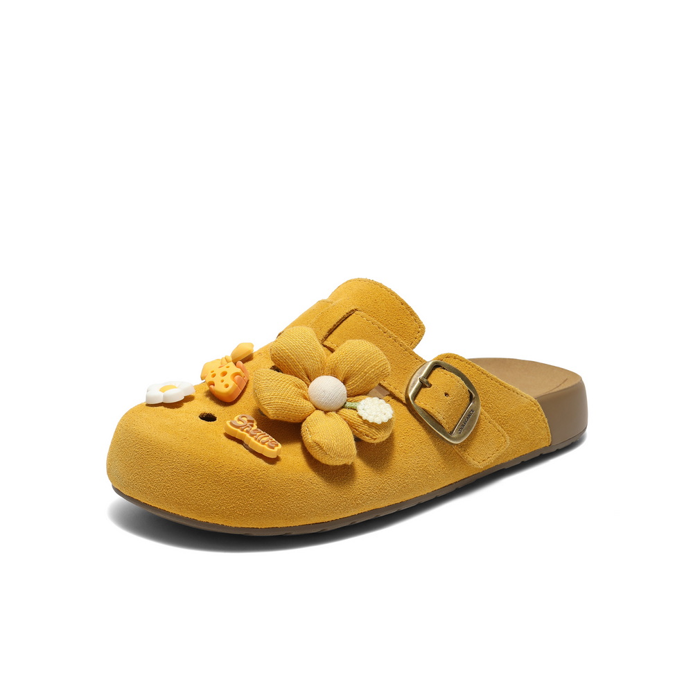 百丽卡通可爱勃肯鞋女2025夏新商场同款可拆卸饰扣包头拖E3J1DBH5