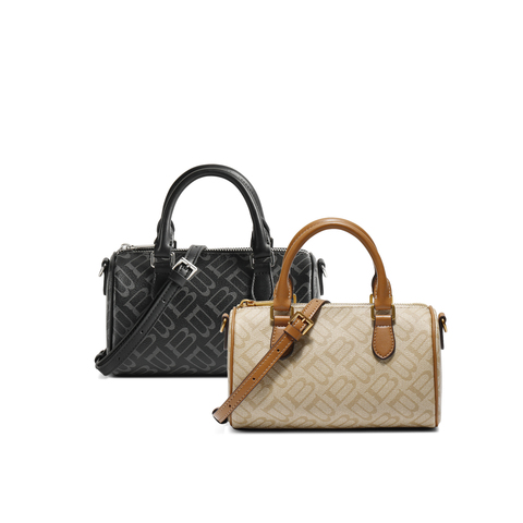 百丽包包女25秋新商场同款复古休闲单肩斜挎手提波士顿包X7368CX5