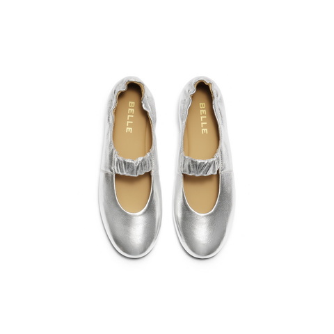 百丽复古软薄底玛丽珍鞋女2025秋新商场同款真皮浅口单鞋E1P1DCQ5