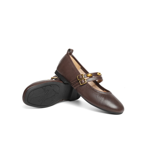 百丽复古薄底玛丽珍鞋女2025秋新商场同款真皮双条带单鞋E1V1DCQ5