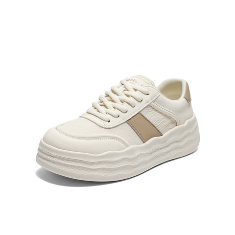 百丽时尚撞色小白鞋女2025秋新商场同款厚底百搭板鞋E3L1DCM5