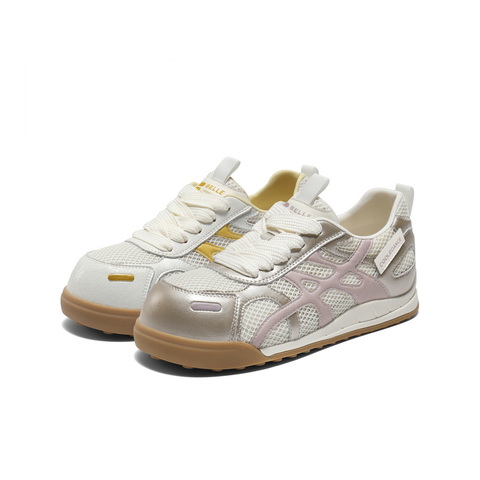 百丽撞色可爱圆头阿甘鞋女2025秋新透气网面薄底休闲鞋B2766CM5