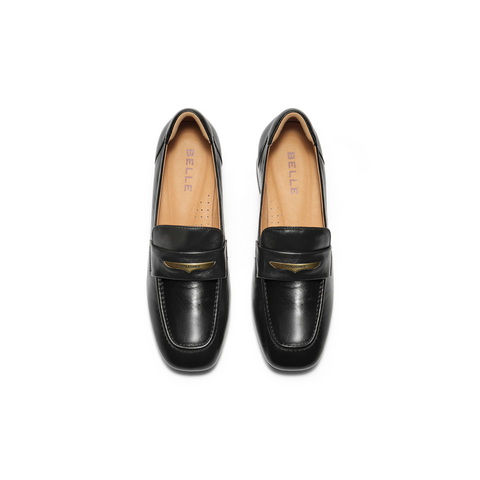 百丽质感乐福鞋女2025秋新商场同款真皮气质通勤乐福鞋D9U1DCA5