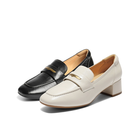 百丽质感乐福鞋女2025秋新商场同款真皮气质通勤乐福鞋D9U1DCA5