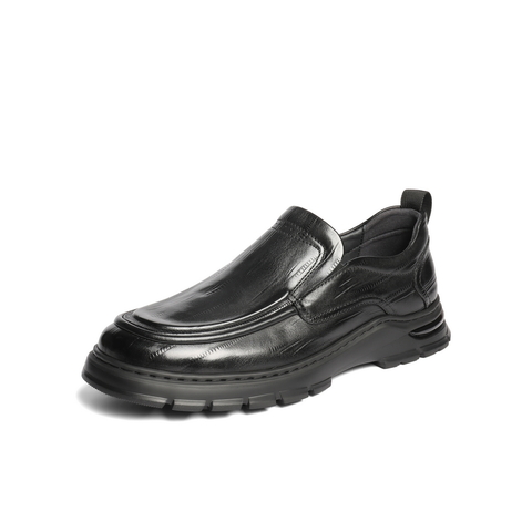 百丽一脚蹬商务鞋男2025新款秋商场同款牛皮厚底休闲皮鞋8TT02CM5