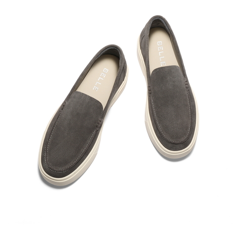 百丽时尚休闲乐福鞋男2025新款秋季舒适厚底一脚蹬懒人鞋A2055CM5