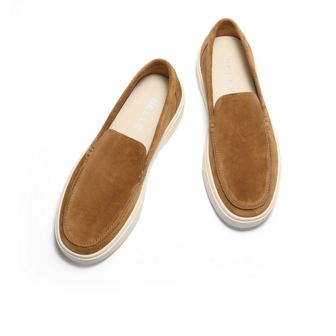 百丽时尚休闲乐福鞋男2025新款秋季舒适厚底一脚蹬懒人鞋A2055CM5