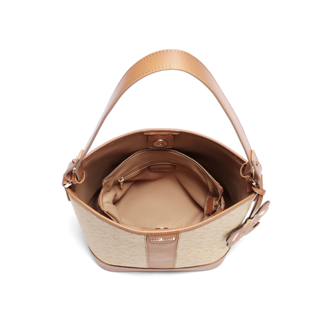 百丽包包女2025夏新商场同款复古通勤单肩斜挎水桶包JYH25BX5