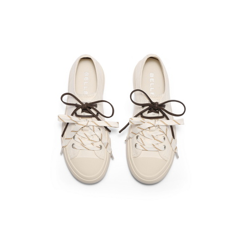 百丽时尚双鞋带帆布鞋女2025秋新商场同款百搭休闲鞋E2B1DCM5