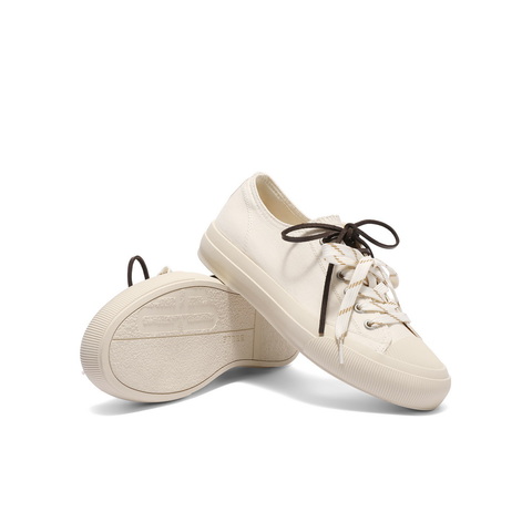 百丽时尚双鞋带帆布鞋女2025秋新商场同款百搭休闲鞋E2B1DCM5