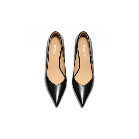 百丽优雅细高跟单鞋女2025秋新商场同款真皮尖头通勤单鞋D9T1DCQ5