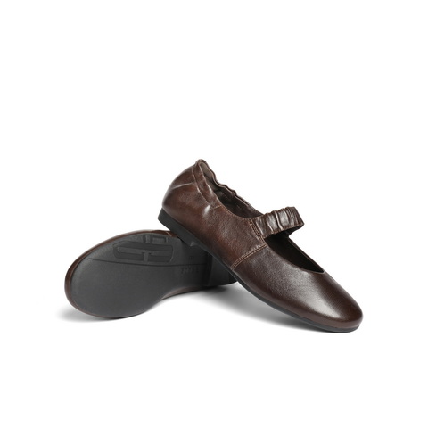 百丽复古软薄底玛丽珍鞋女2025秋新商场同款真皮浅口单鞋E1P1DCQ5