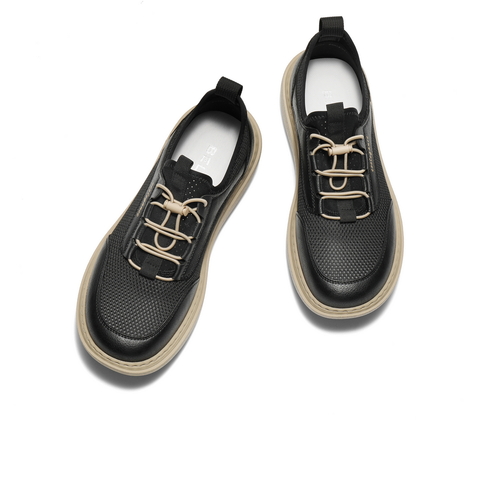 百丽网面透气休闲鞋男鞋2025新款秋季轻盈厚底运动板鞋A2107CM5