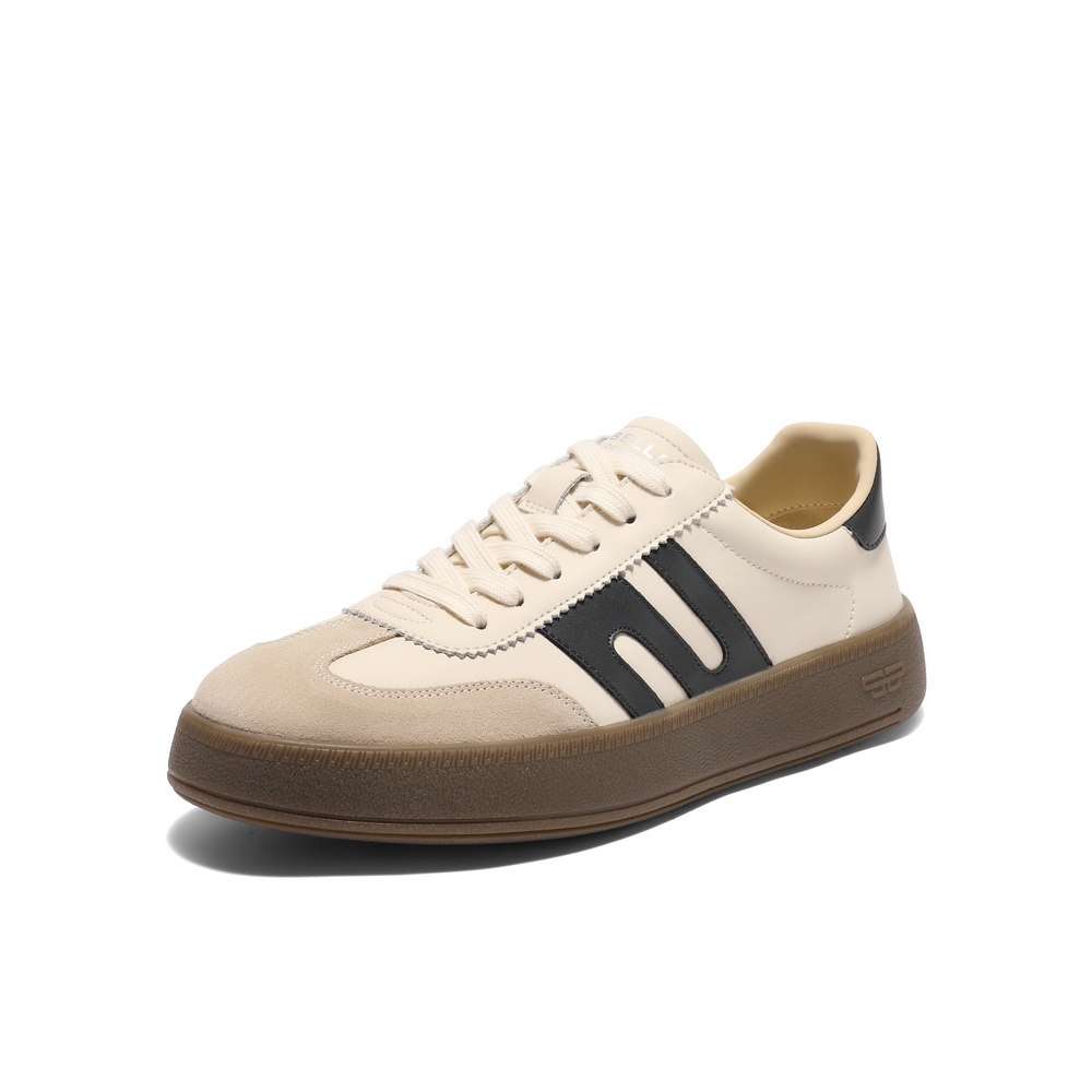 百丽时尚撞色休闲板鞋男2025新款秋季商场同款厚底德训鞋8UD01CM5