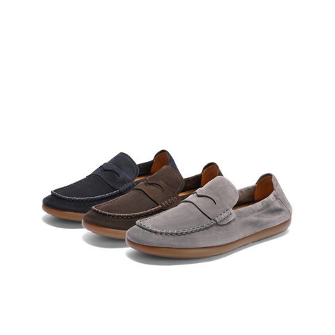 百丽一脚蹬休闲豆豆鞋男士2025秋季新款舒适软底乐福鞋A2045CM5