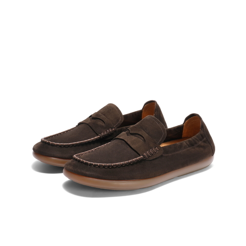 百丽一脚蹬休闲豆豆鞋男士2025秋季新款舒适软底乐福鞋A2045CM5