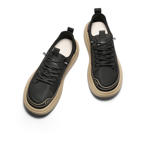 百丽网面透气休闲布鞋男2025新款秋商场同款厚底增高板鞋8VH01CM5