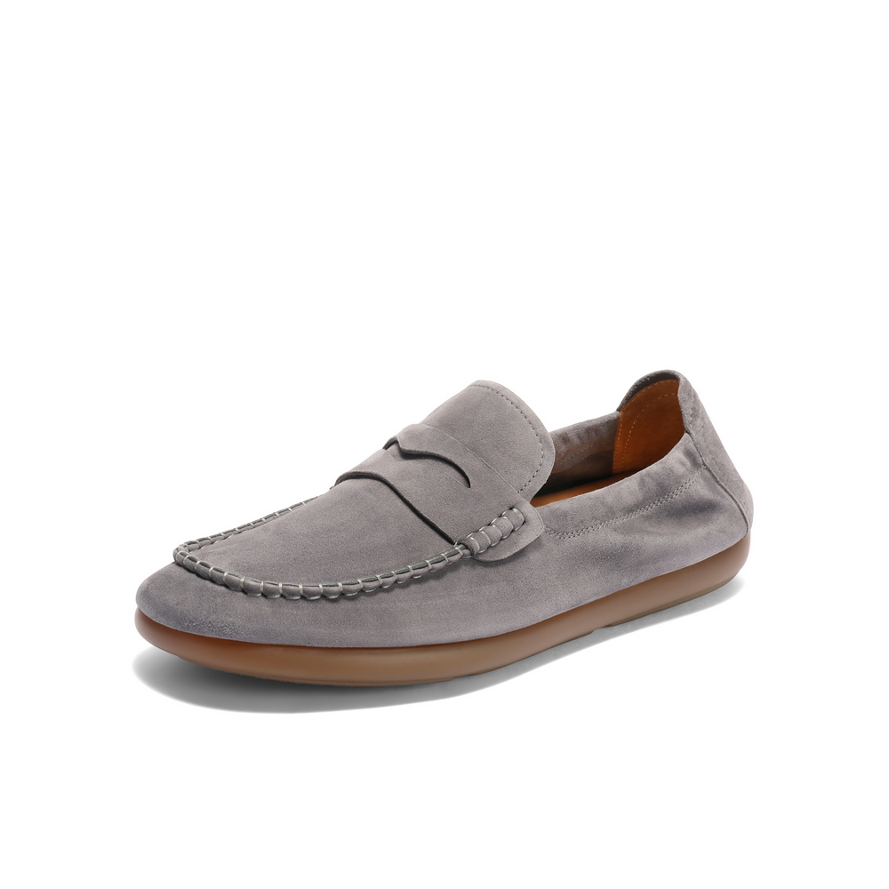 百丽一脚蹬休闲豆豆鞋男士2025秋季新款舒适软底乐福鞋A2045CM5