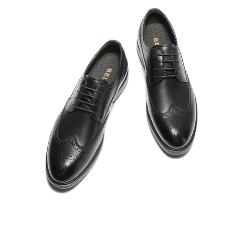 百丽布洛克雕花商务鞋男2025新款秋商场同款牛皮正装皮鞋8TP01CM5