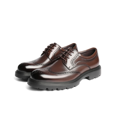 百丽布洛克雕花商务鞋男2025新款秋季牛皮革通勤正装皮鞋A2065CM5