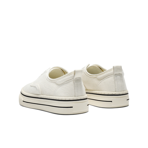 百丽简约百搭小白鞋男2025新款秋季一脚蹬舒适休闲帆布鞋A2148CM5