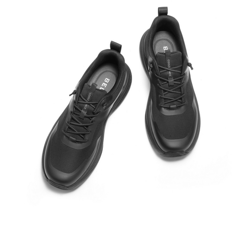 百丽网面拼接健步鞋男2025新款秋季轻盈厚底休闲运动鞋A2151CM5