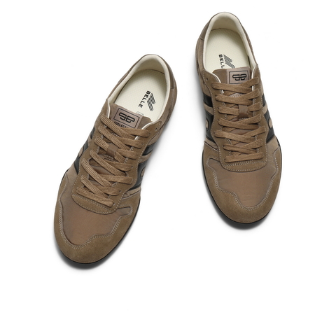 百丽户外休闲跑鞋男2025新款秋季跑道设计薄底运动阿甘鞋8VG01CM5