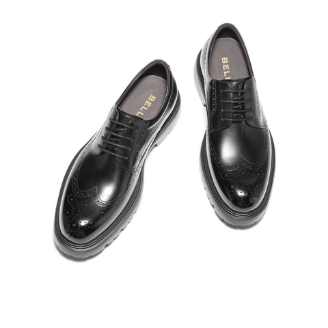 百丽布洛克雕花商务鞋男2025新款秋季牛皮革通勤正装皮鞋A2065CM5