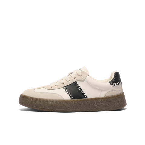 百丽潮搭休闲小白鞋男鞋2025秋新复古运动德训鞋撞色板鞋A2144CM5