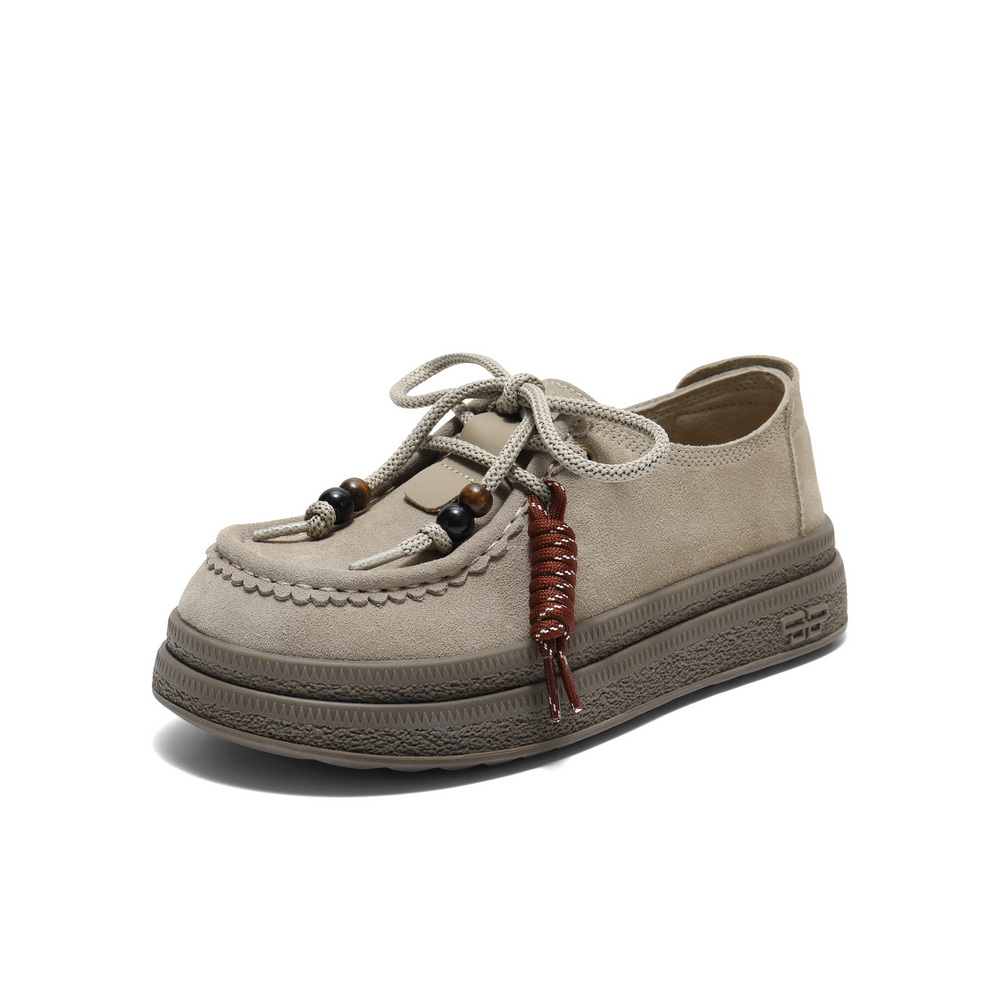 百丽复古串珠勃肯鞋女2025秋新商场同款厚底增高休闲鞋E1R1DCM5