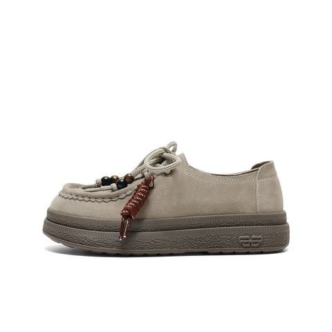 百丽复古串珠勃肯鞋女2025秋新商场同款厚底增高休闲鞋E1R1DCM5