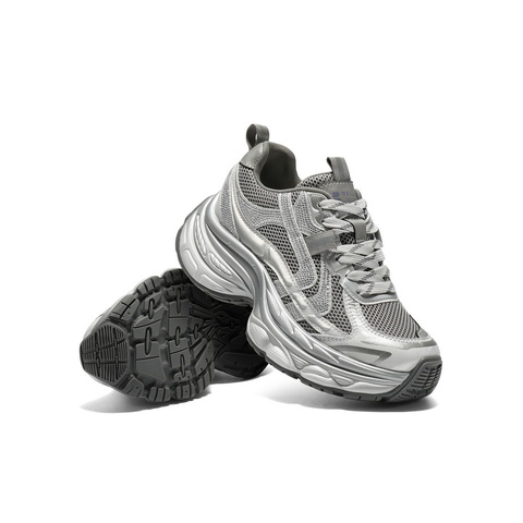 百丽潮酷网面老爹鞋女2025秋新厚底增高舒适透气休闲鞋B2801CM5